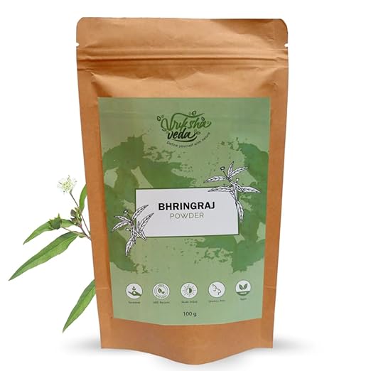 Vriksha Veda Natural Bhringraj Powder for Hair Growth - 100 gms