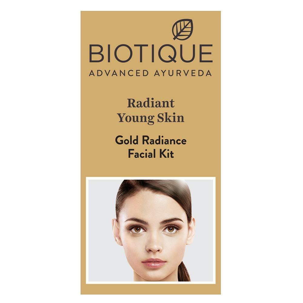 Biotique Gold Radiant Skin Youth Facial| 6-Step Facial Kit for Radiant Skin| Ayurvedic and Organically Pure| 100% Botanical Extracts| Suitable for All Skin Types | 65gm