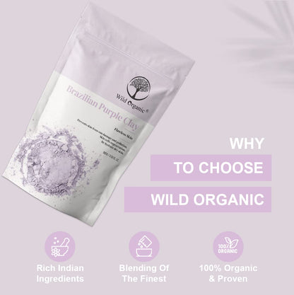 Wild Organic Brazilian Purple Clay Powder - 100 gms