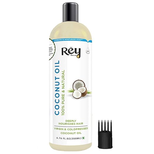 Rey Naturals Extra Virgin Cold Pressed Coconut Oil For Men & Women - 200 ml