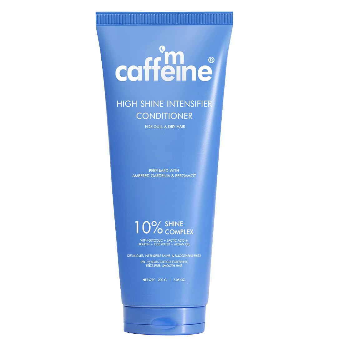 mCaffeine Glossy Hair Conditioner for Dry & Frizzy Hair| 10% Shine Complex with Glycolic Acid & Keratin| Smoothens Hair Fiber| 48 Hr Frizz Control| Fresh Floral Fragrance - 200ml