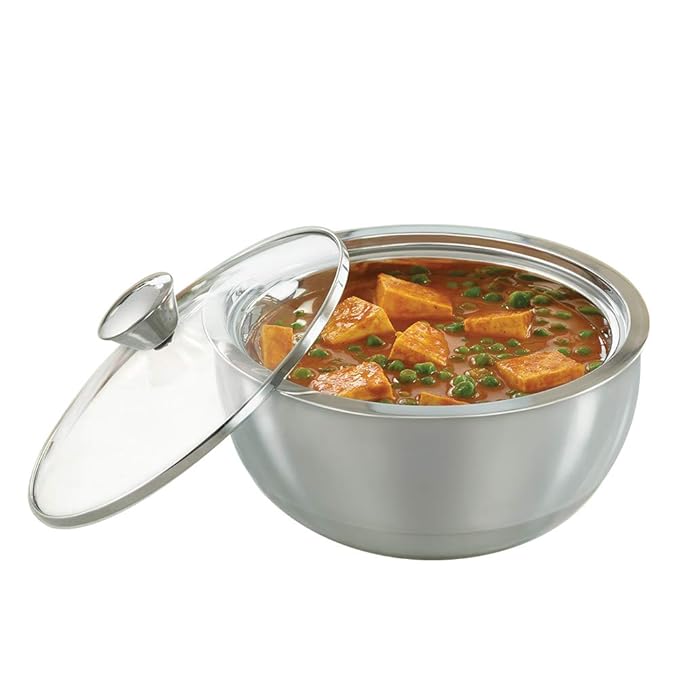 Borosil Stainless Steel Insulated Curry Server | 900 Ml | Silver