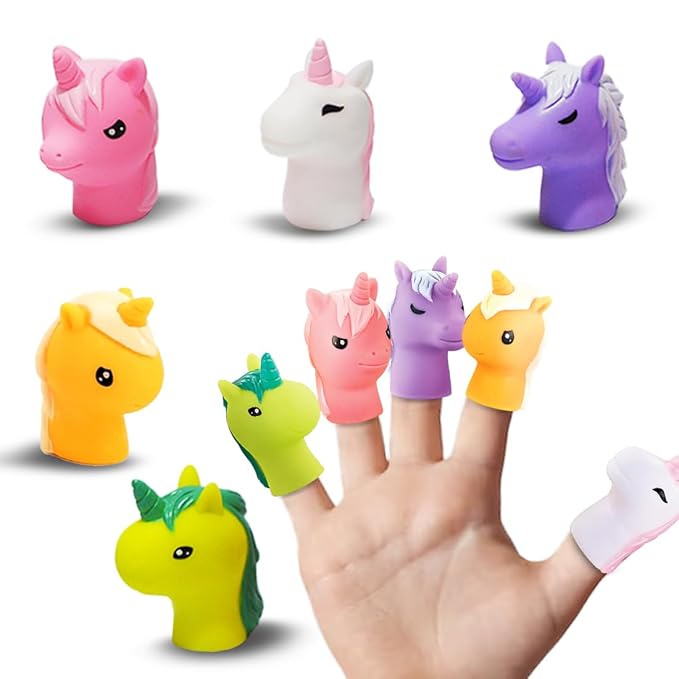 Wembley Unicorn 5 Pc Finger Puppets for Kids Soft & Squishy Educational Toy Set