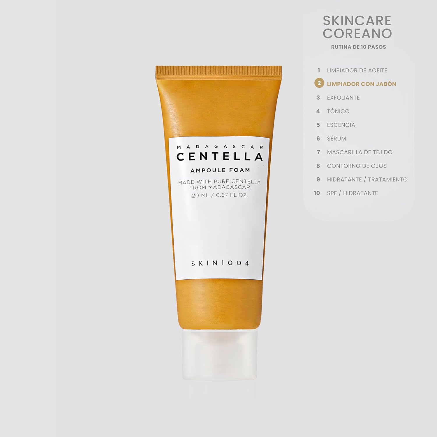 SKIN1004 Madagascar Centella Ampoule Foam Cleanser | Gentle Hydrating Face Wash, 20â€¯ml