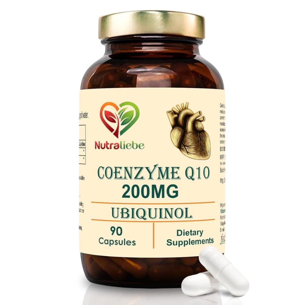 Nutraliebe Coenzyme Q10 Ubiquinol 200mg - Enhanced Energy & Antioxidant Support, Premium Heart Health Supplement, 90 Capsules