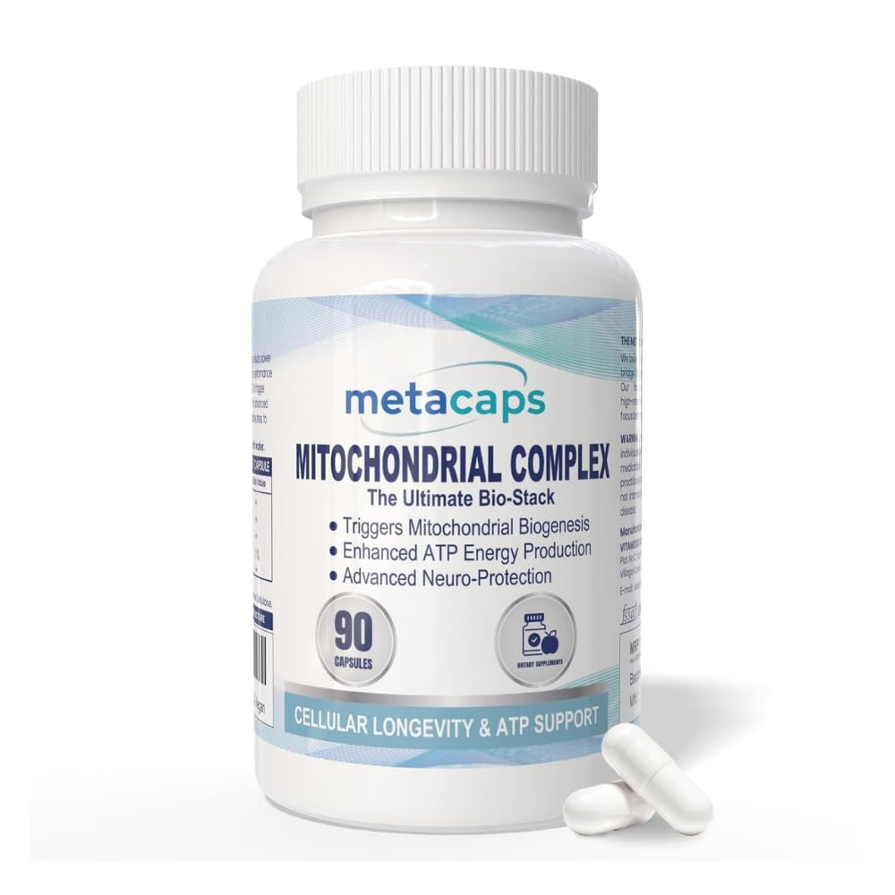 MetaCaps Mitochondrial Energy Complex â€“ 90 Veg Capsules | Advanced Cellular Power & Longevity Stack | PQQ, CoQ10 & ALA | Supports New Mitochondria Growth, Focus & Vitality | Non-GMO & Vegan