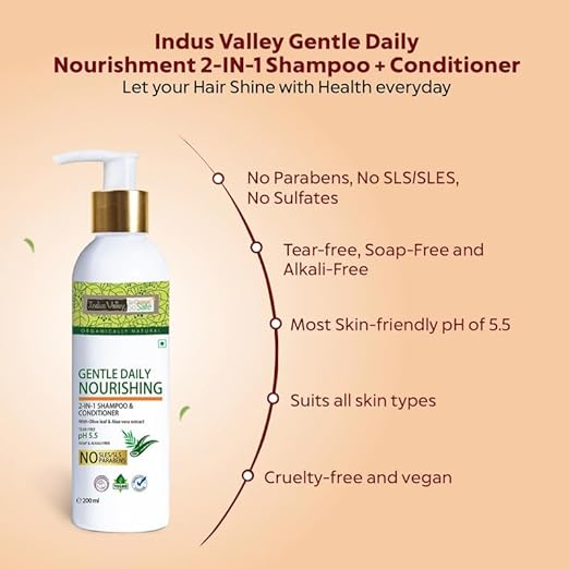 Indus Valley Organic Shampoo and Conditioner for Hair Care - 200 Ml