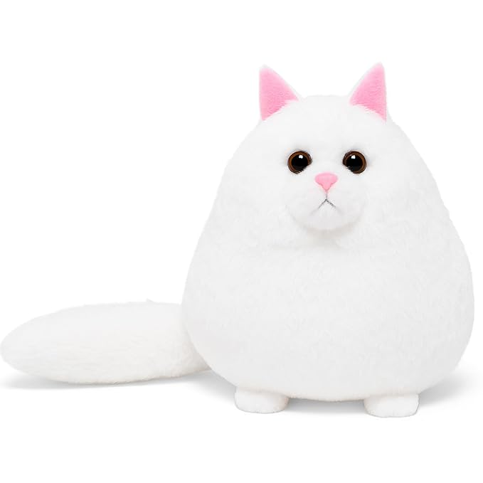Kidology Giant Fluffy Persian Cat Plush Ultra-Soft Stuffed Animal for Kids 27cm White