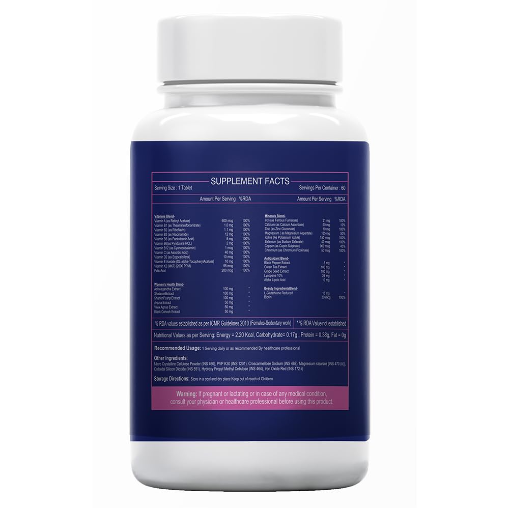 Sea Life Multivitamin For Women Complete Health Booster Vital Vitamins & Minerals with Herbal Extracts For Daily Health & Immunity (Pack of-1)