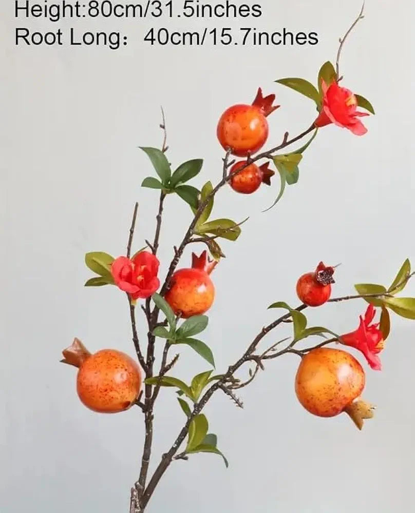 Artificial Fake Plant Flowers Artificial Pomegranate Plant Pack Of 3