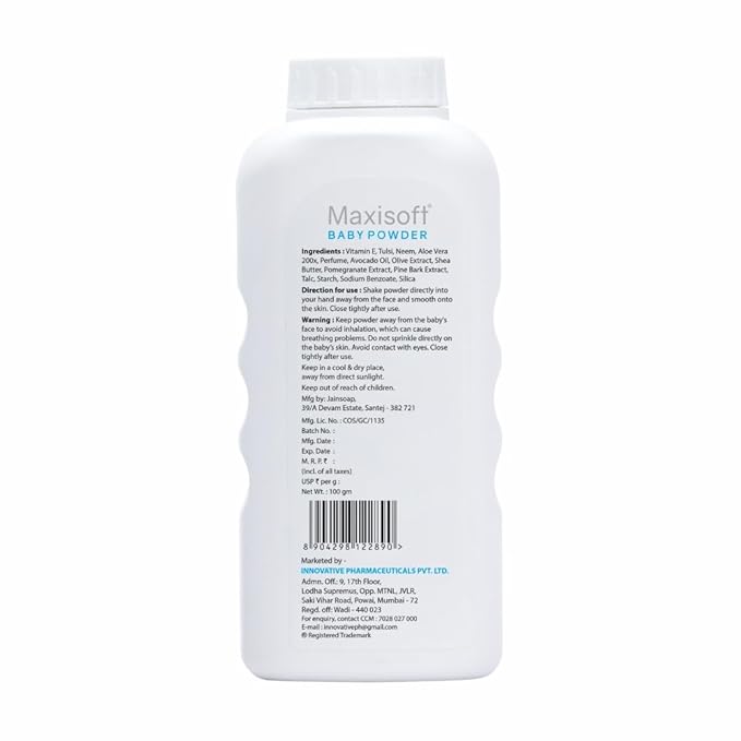 Maxisoft Baby Powder - 100 Gms | Pack of 2