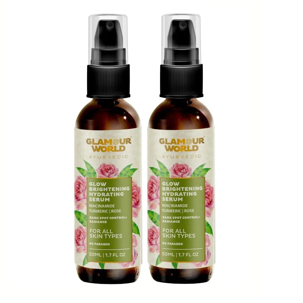 Glamour World Ayurvedic Glow Brightening Hydrating Serum - 50 ml (Pack of 2)