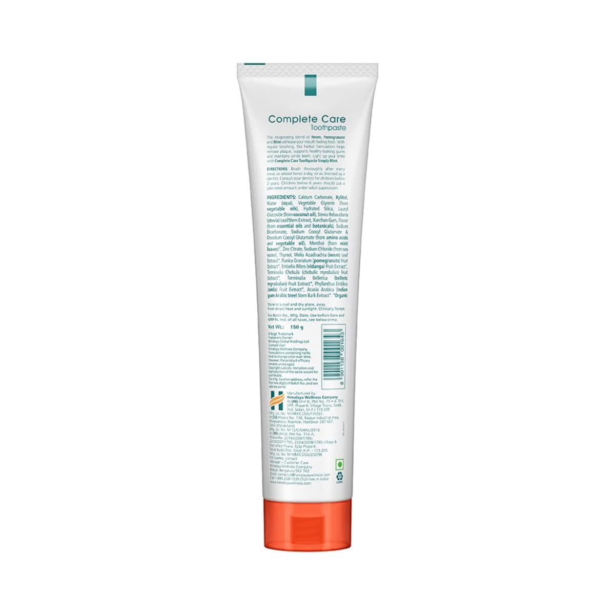 Himalaya Botanique Complete Care Toothpaste 150g, Mint | Protects teeth from Germs & Plaque, Freshens Breath | Fluoride & SLS Free | Clean & Herbal Formulation