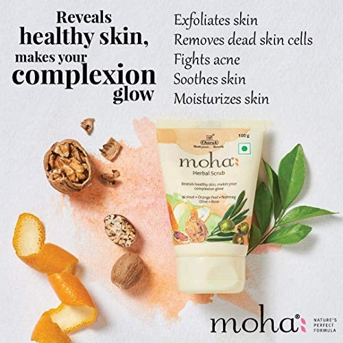 moha: Herbal Scrub Face Scrub - 50 ml (Pack of 2)