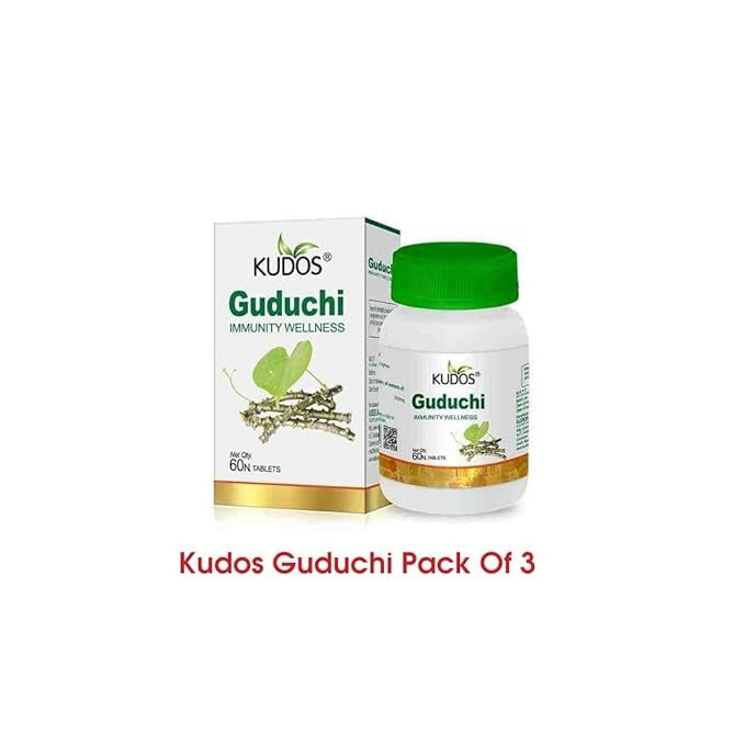 Kudos Ayurveda Pure Herb Guduchi Immunity Wellness - 60 Tab (Pack Of 3)