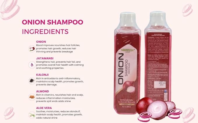 Shri Venu Onion Shampoo for Damaged & Weak Hair - 200 ml