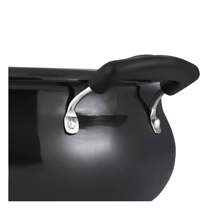 Vinod Black Pearl Hard Anodised Non Stick Handi with Lid - 3 Litre, Junior | 3.25mm Thickness | Biryani Pot