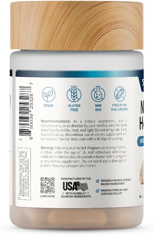 Snap Supplements Nerve Health Support with Lion's Mane, Organic Turmeric & Herbs â€“ Neuropathy Supplement for Mental Clarity, Focus & Healthy Nerve Function* â€“ 60 Capsules