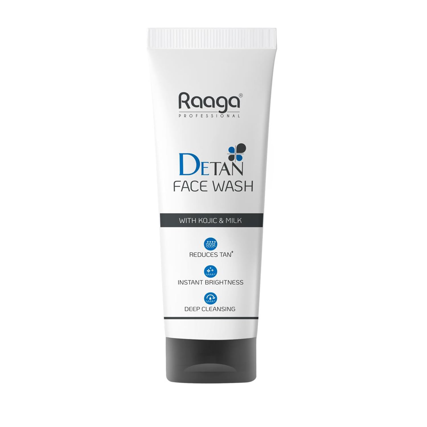 Raaga Professional De-Tan Face Wash with Kojic Acid & Milk | Reduces Tan | Instant Brightness | Deep Cleansing | For All Skin Types | 100 ml
