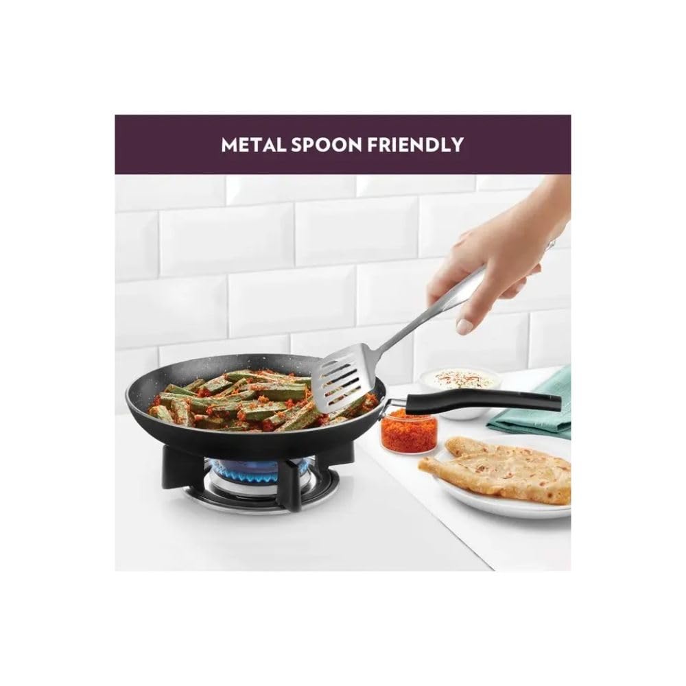 Borosil Granito Non-stick Fry Pan | Induction Friendly | Granite Finish | Pfoa-free | 26 Cm Diameter | Black