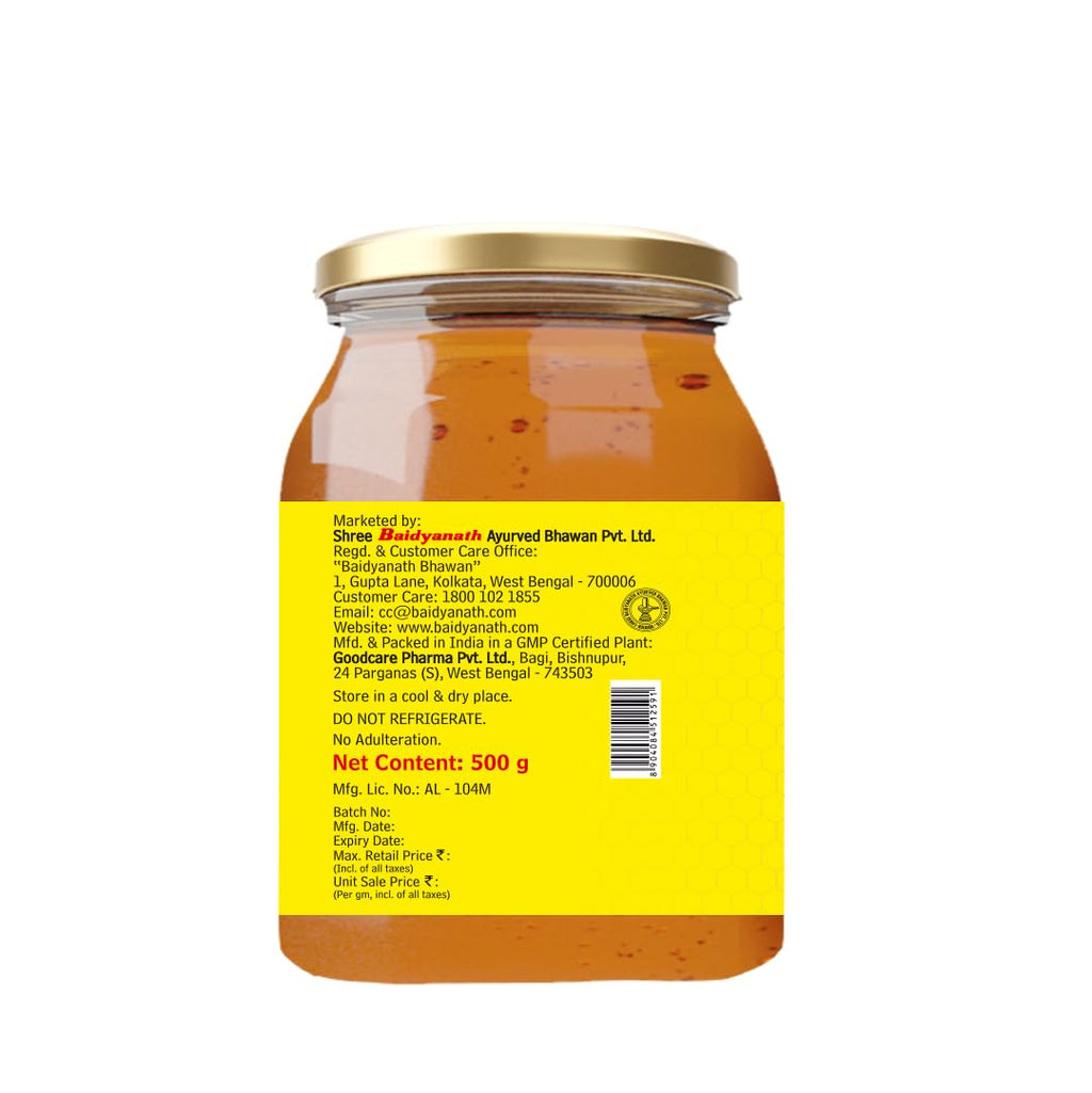 Baidyanath Madhu - 500g | No Sugar Adulteration |Natural Immunity Booster & Antioxidant Powerhouse| Weight Management, Cough Relief, Natural Honey & Sore Throat Relief
