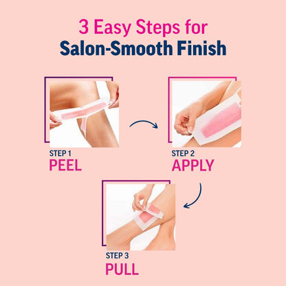Veet Professional Waxing Strips For Sensitive Skin - 20 Strips (Pack of 3)
