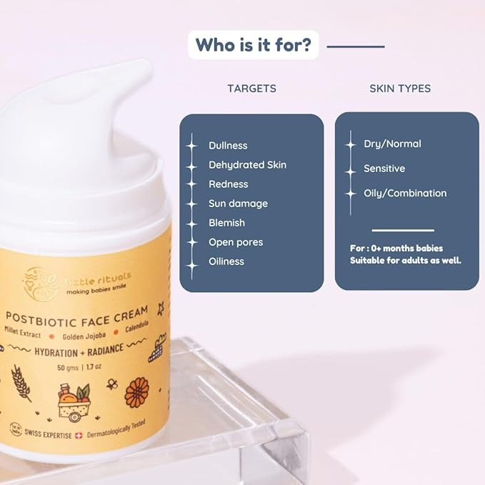 Little Rituals Baby and Kids Post-Biotic Face Cream - 50 gms