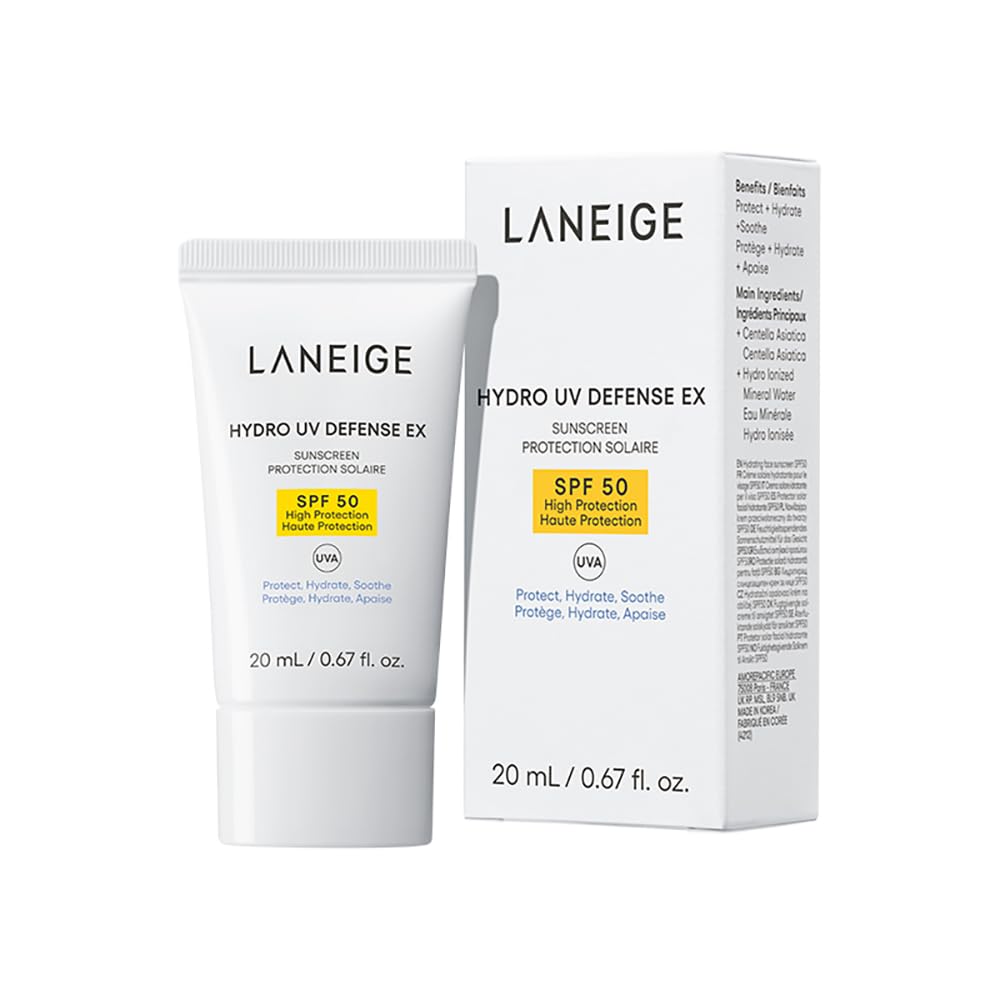 LANEIGE Hydro UV Defense Sunscreen EX SPF 50+ | Broad Spectrum | Moisture Based Sunscreen | Light & Non-Greasy | No White Cast | Soothing Hydration | Suitable for All Skin | For Men & Women
