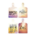 Artvibes Positive Things Designer Wooden Wall Hanger for Home Decor | Modern Artworks | Set of 4