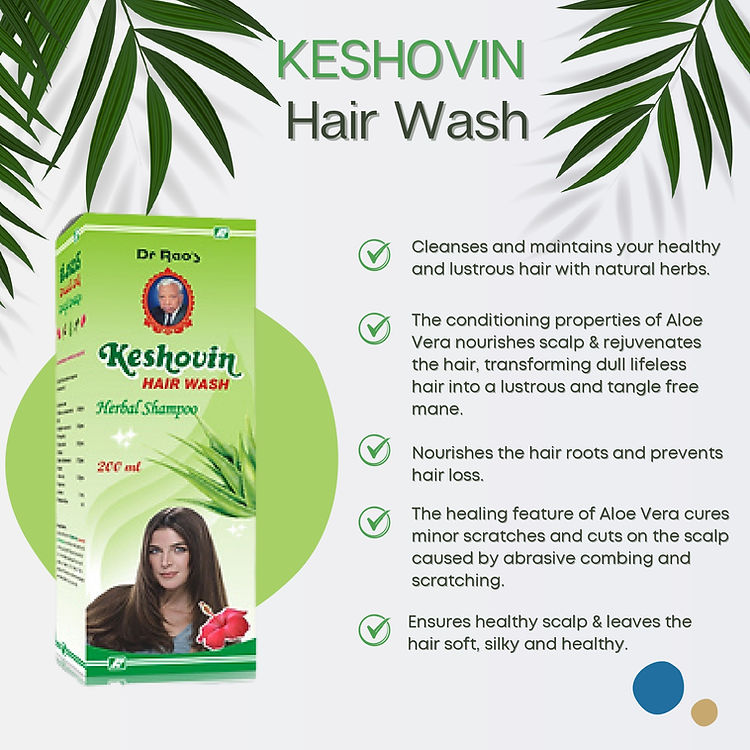 Dr. Rao's Keshovin Herbal Ayurvedic Hair Shampoo for Healthy Scalp and Hair Growth