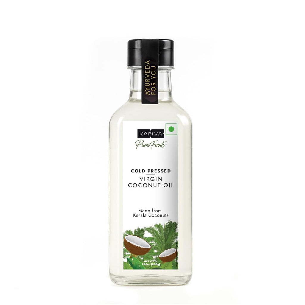Kapiva Virgin Cold-Pressed Coconut Oil | 100% Pure, Unrefined & Edible | For Cooking, Skin & Baby Care, Oil Pulling | Coconut Oil For Hair | Keto Friendly