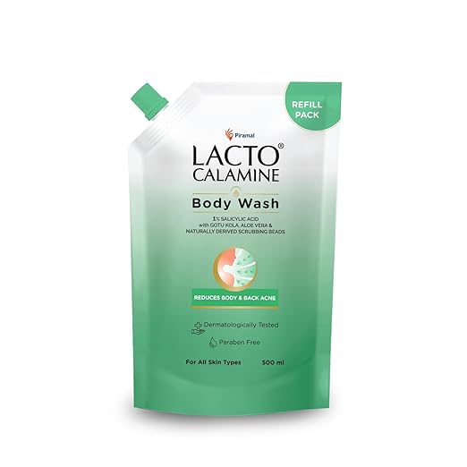Lacto Calamine 1% Salicylic Acid Body Wash Refill Pouch - 500 ml