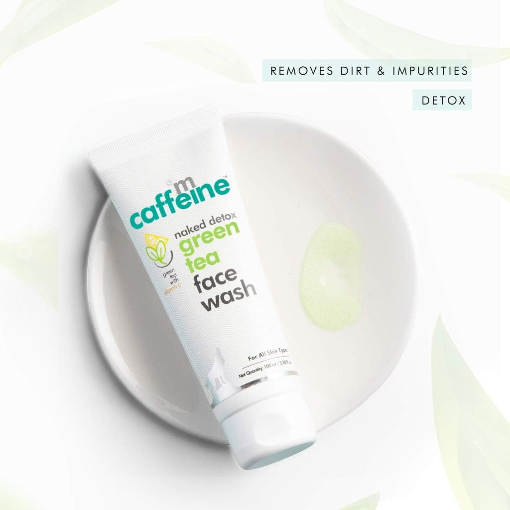 mCaffeine Vitamin C Face Wash for Women with Green Tea & Hyaluronic Acid | Oil Control Face Wash for Oily Skin, Normal Skin & Dry Skin | Natural Detoxifying Face Wash - Rich in Antioxidants | 100ml