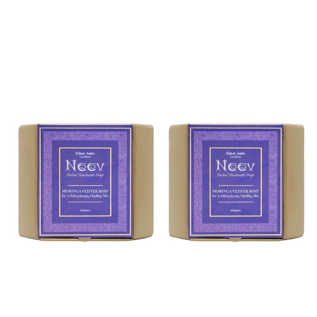 Neev Herbal Handmade Soaps Moringa Vetiver Soap - 100 gms (Pack of 2)