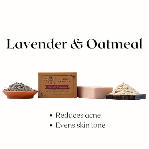 Ancient Living Lavender & Oatmeal Luxury Handmade Soap - 100 gms Each (Pack of 2)