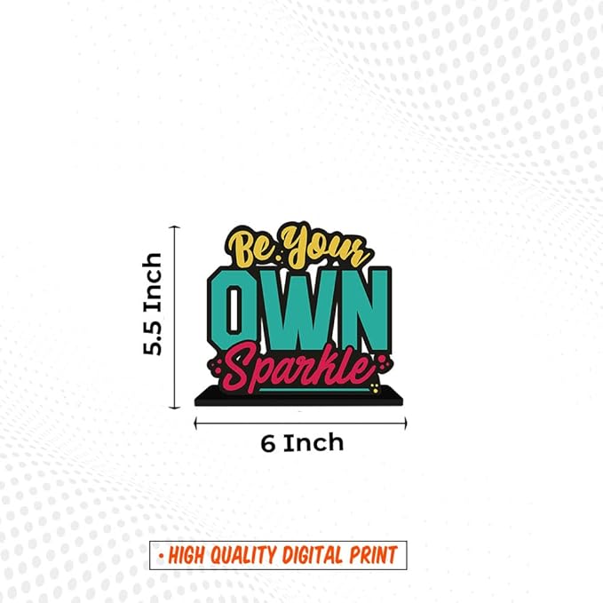 Artvibes Art Vibes Wooden Idols and Figurine Be Your Own Sparkle Motivational Quote Table Decor for Office Desk | Home Decor
