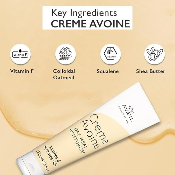 Aveil Creme Avoine Oat Meal Body Moisturizer - 125 ml (Pack of 3)