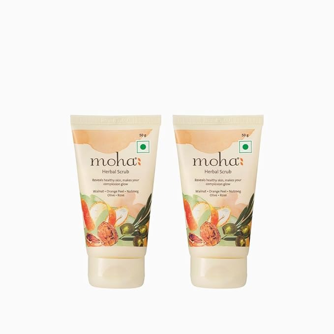moha: Herbal Scrub Face Scrub - 50 ml (Pack of 2)