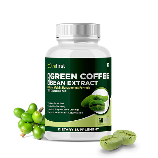 Nutrafirst Green Coffee Bean Extract Capsules (60 Caps) | 50% CGA | Natural Weight Management & Fat Burner Supplement | Supports Metabolism & Healthy Weight Loss | For Men & Women