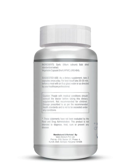 Vokin Biotech Garlic Extract 1:13 Allium Sativum - 500mg, Support Blood Pressure and Heart Health
