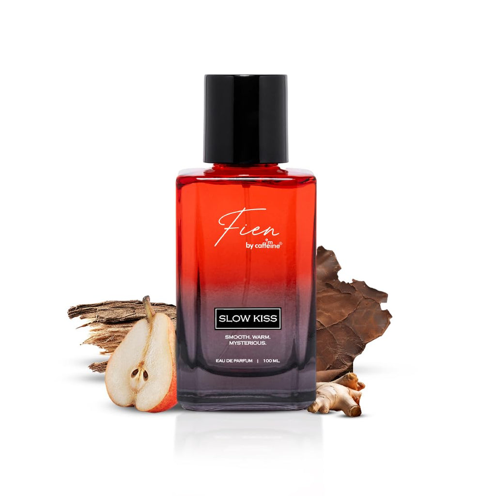 FIEN Perfume Slow Kiss Perfume for Men | Aromatic Fresh | 12 Hrs Long Lasting Eau De Parfum with Cannabis, Sage & Musk | Fien by mCaffeine Solid Perfume for Men | Valentine Premium & Luxurious Perfume for Every Occasion - 100ml