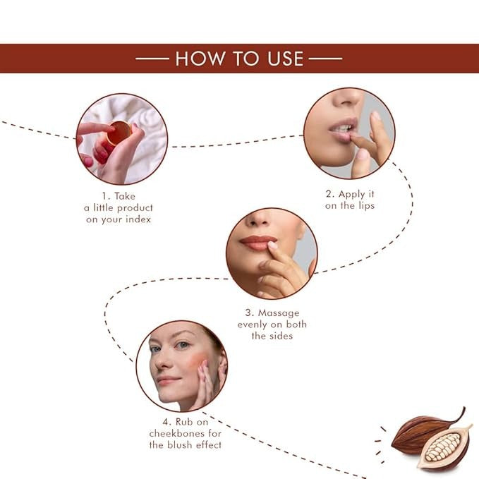 Korus Essential Cocoa Lip & Cheek Tint Balm for Women - 8 gms