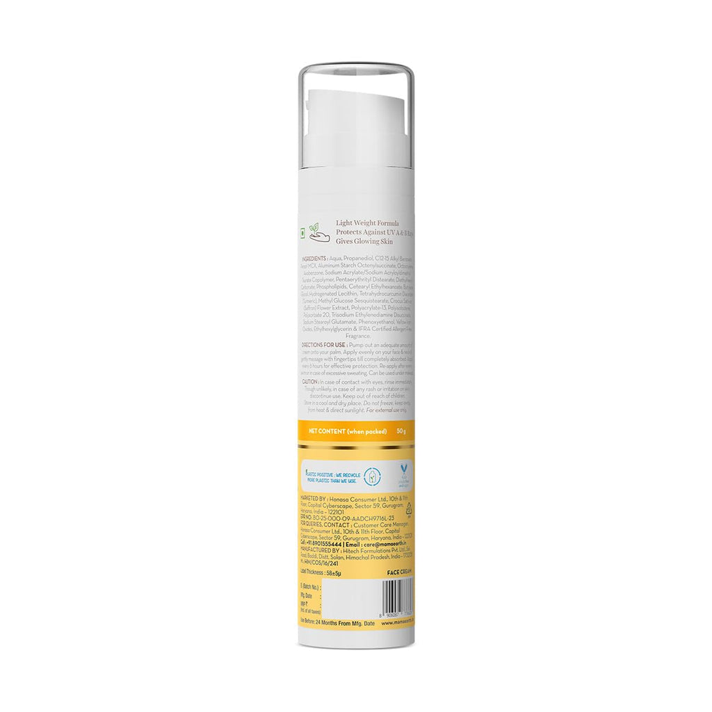 Mamaearth Ubtan Day Cream with SPF 30, with Turmeric & Saffron for Skin Brightening – 50 g