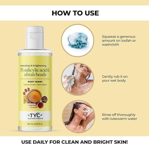 Trust Your Choice Ubtan Bodywash For Cleansing And Skin Brightening With Salicylic Acid - 250 ml