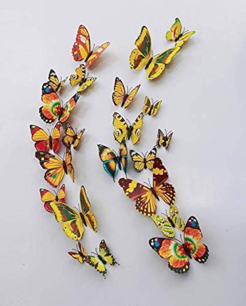 Rangoli Butterfly Wall Stick or Magnet Self Adhesive Removable PVC Design-17