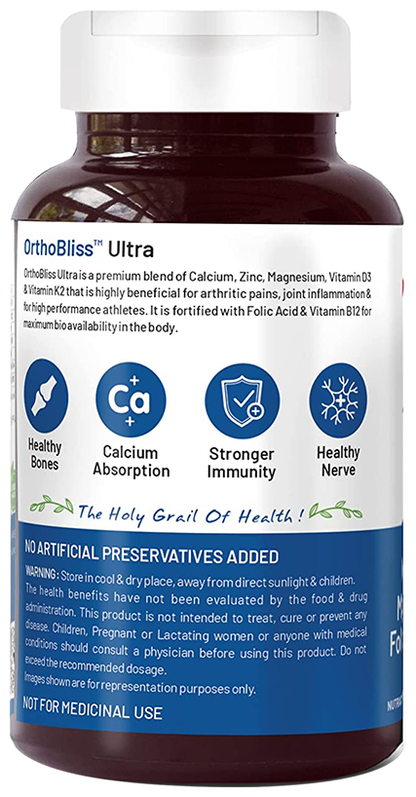 Bliss Welness Joint Health Calcium + Zinc Megnesium + D3 + K2 Veg Tablet