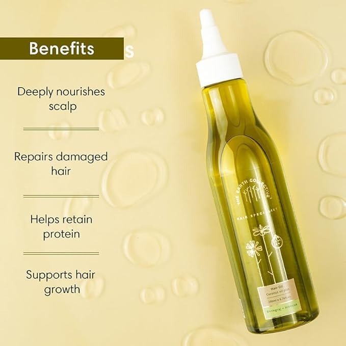The Earth Collective Coconut Oil Plus With Bhringraj and Hibiscus Promotes Scalp Health Supports Hair Growth - 200 ml