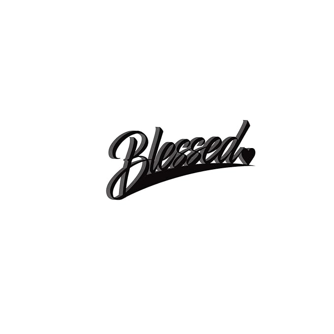 Ecraftindia Blessed Black Engineered Wood Cutout Wall Art Decor | Spiritual, Religious Wall Hanging