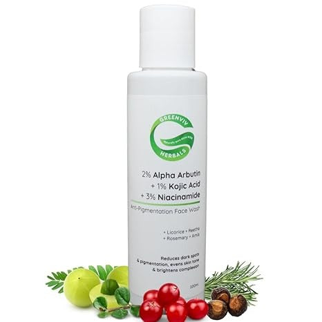 Greenviv 2% Alpha Arbutin + 1% Kojic Acid + 3% Niacinamide Anti-Pigmentation Face Wash - 100 ml