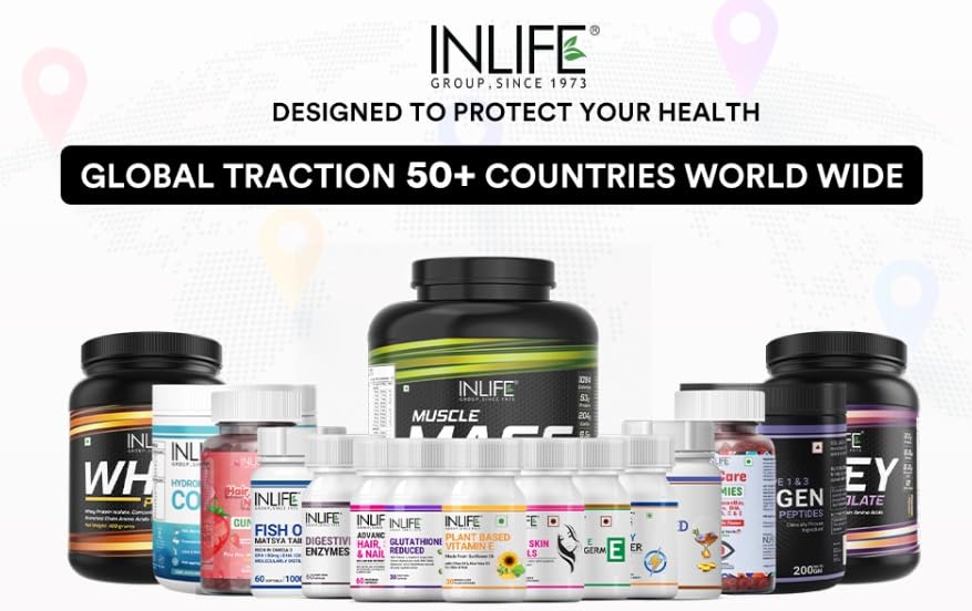 INLIFE Neuro Nerve Care Health Supplement - Ashwagandha, Green Tea, Turmeric (Curcumin), Arjuna, Atmagupta Extracts 500 mg - 60 Vegetarian Capsules (Pack of 1, 60)